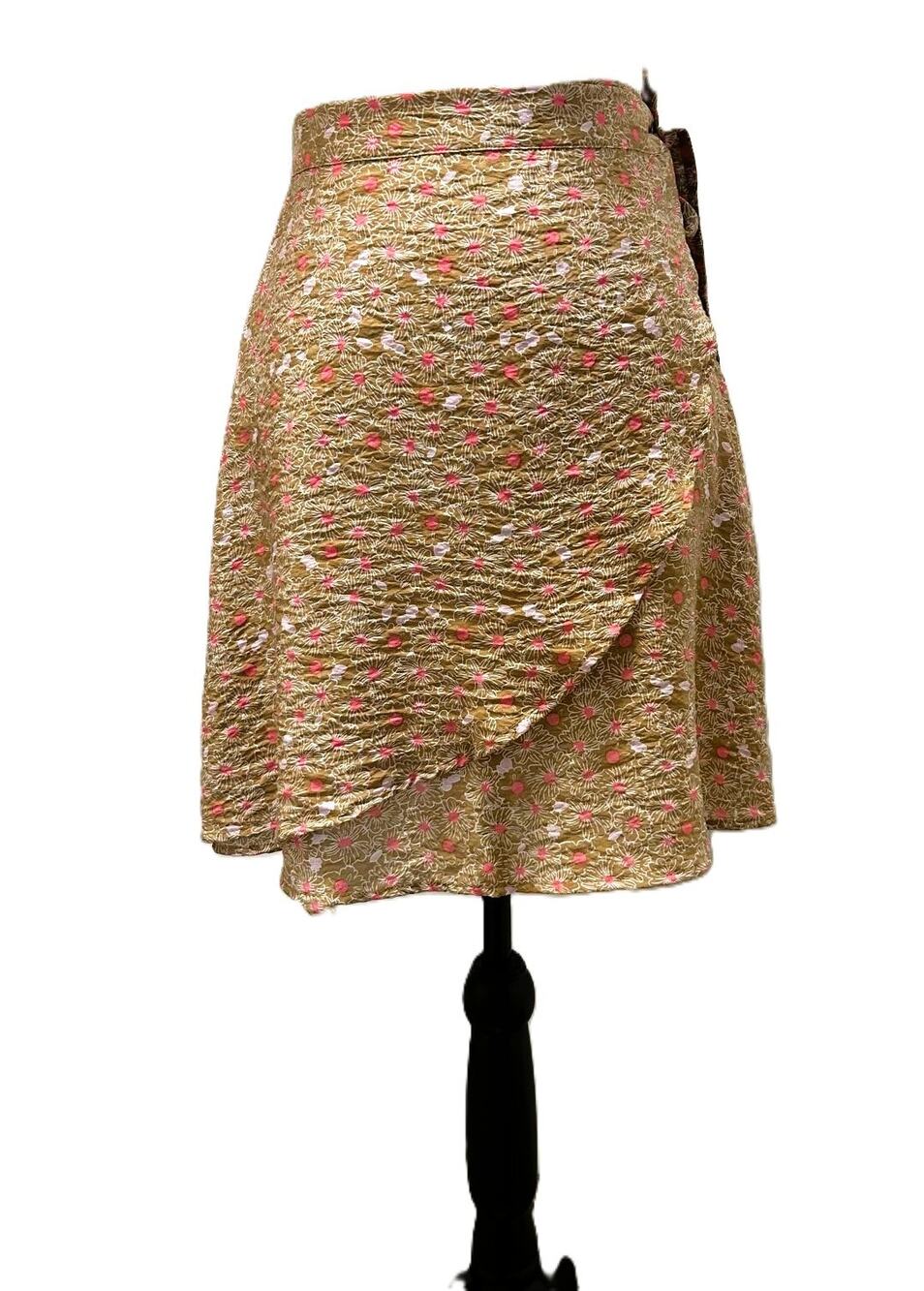NWT Vero Moda “Elin” Tiger’s Eye Faux Wrap Floral Short Crinkle Skirt- Size M
